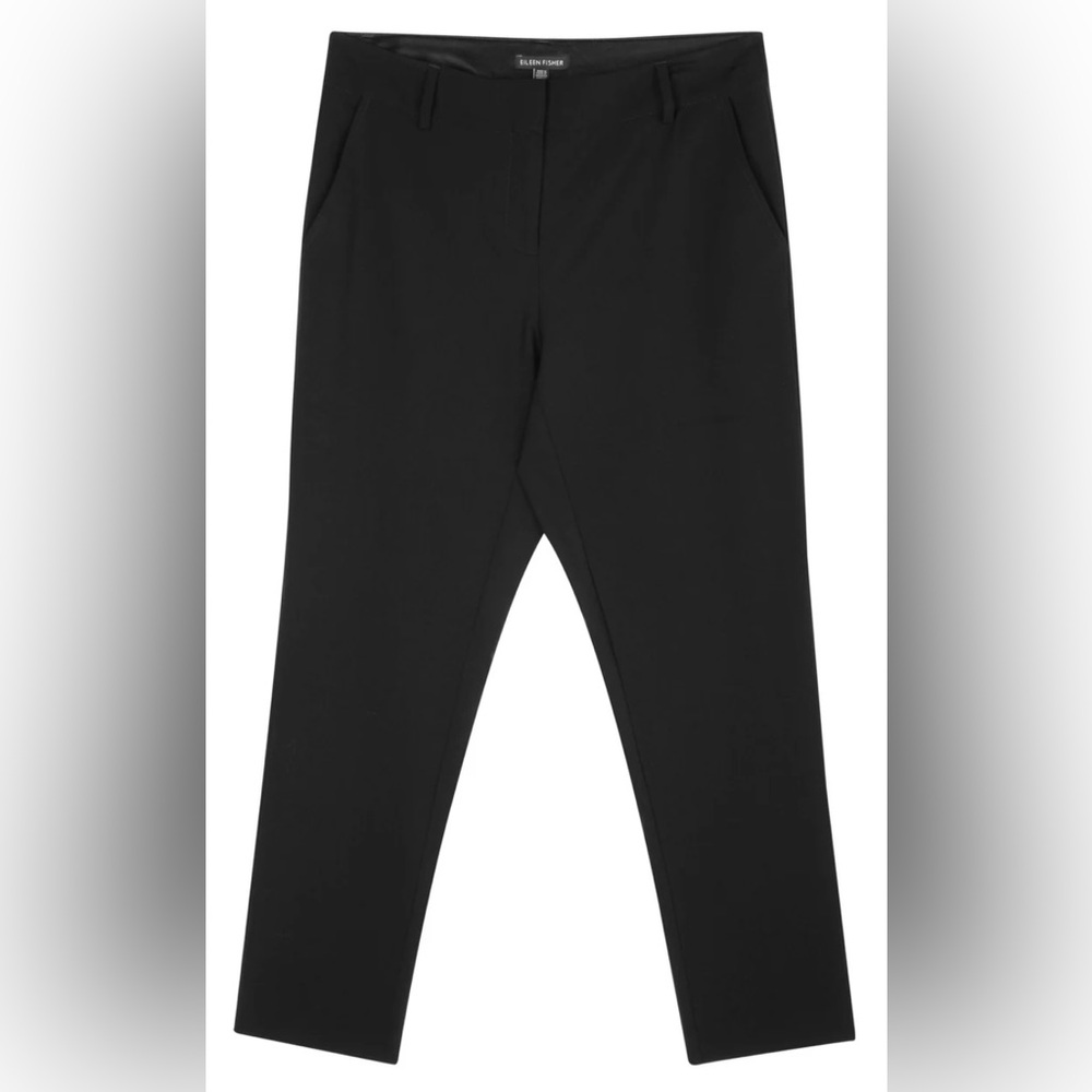 EILEEN FISHER Viscose Wool Stretch Pant Black Dress Trouser Office Work 10